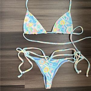 Frankie's Bikinis Pastel Floral Bikini